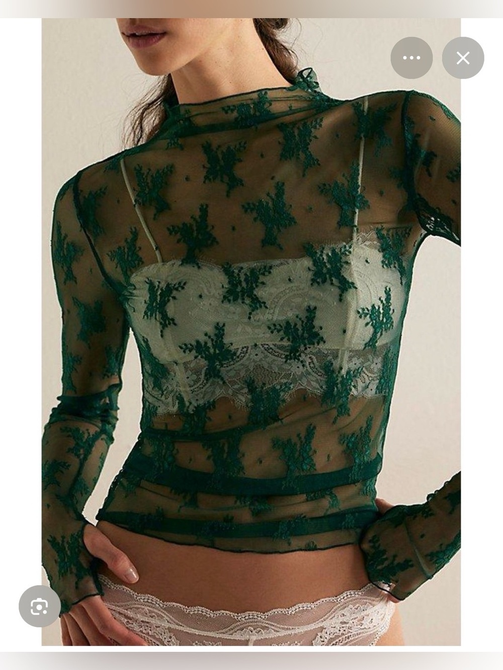 Free People Lady Luxe Layering Top in Pine Forest Evergreen
